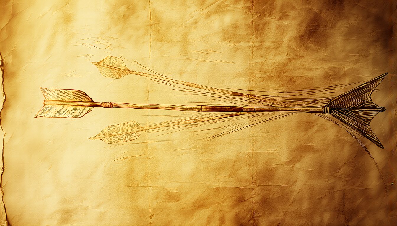 An engraved arrow in flight