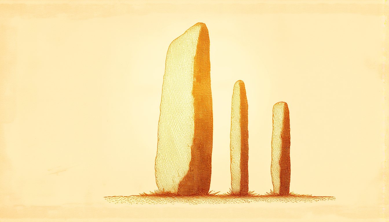 Three standing stones, the middle one slightly apart