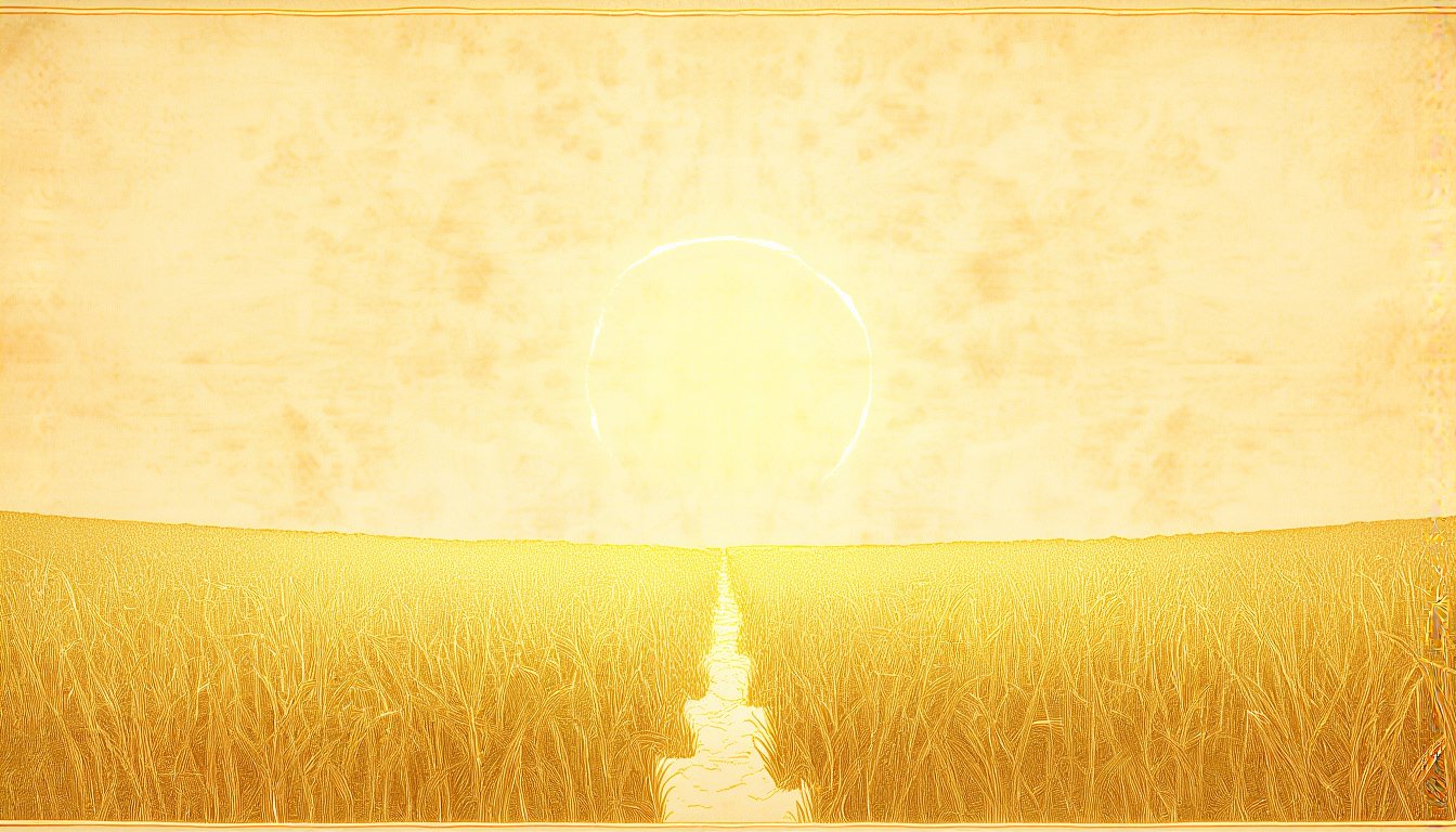 A field with a narrow path leading to the horizon