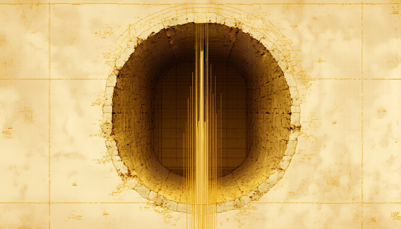 A circular aperture in a wall with a beam of light through it